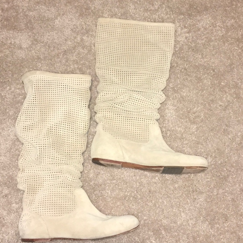 Ugg Abilene Cream Suede Slouch Boot 10